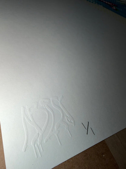 "Beyond the Sea" GL1TCH Azure Bloom Serigraph